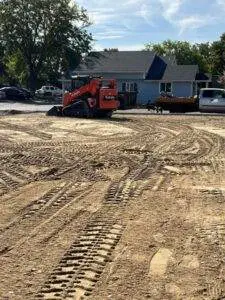 a tractor in the dirt